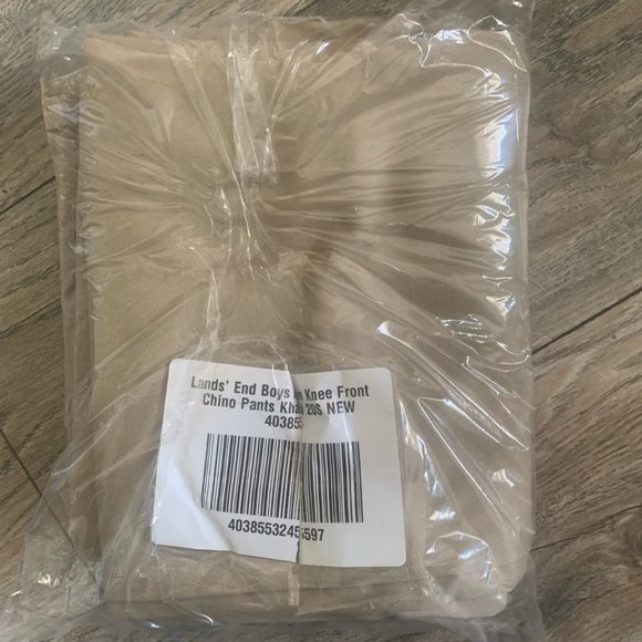 NWT LANDS' END BOY'S IRON KNEE BLEND FRONT CHINO PANTS KHAKI - Picture 14 of 16